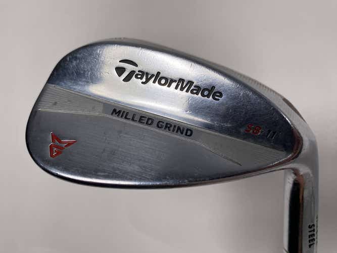 TaylorMade Milled Grind Satin Chrome Lob Wedge LW 58* 11 True Temper DG Mens RH