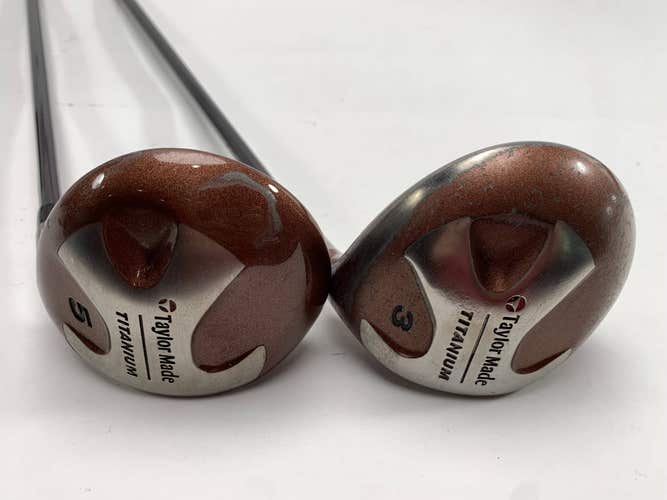 TaylorMade Ti Bubble 3 & 5 Fairway Wood Set 15* 18* Bubble R-80 Plus Mens RH
