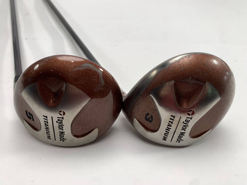 TaylorMade Ti Bubble 3 & 5 Fairway Wood Set 15* 18* Bubble R-80 Plus Mens RH