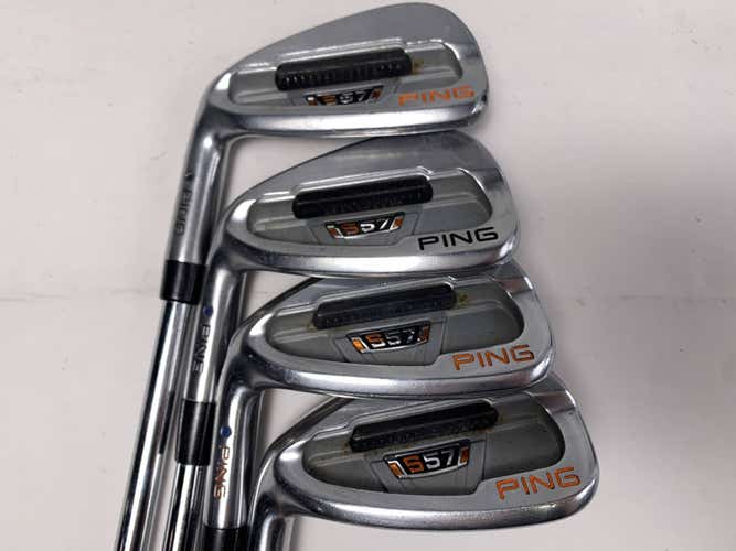 Ping S57 Iron Set 7-PW Black Dot KBS Tour 120 Stiff Steel Mens LH Midsize Grips