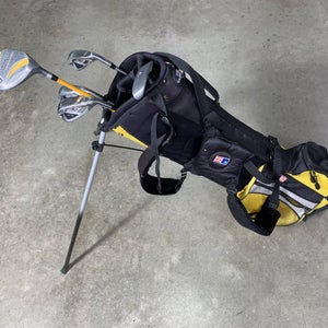 U.S. Kids Ultralight WT-10u Club Set 3W 6&8 PW Putter 63" Yellow Junior RH +Bag