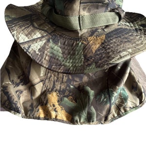 Browning Camo Bucket Hat Cap Snap Side Flaps Boonie Wide Brim Safari Mesh Back