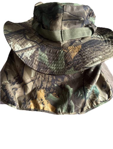 Browning Camo Bucket Hat Cap Snap Side Flaps Boonie Wide Brim Safari Mesh Back