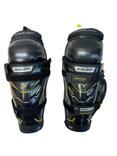 Used Bauer MACH Youth Shin Guards Black And Yellow 9" 11835-S000201588