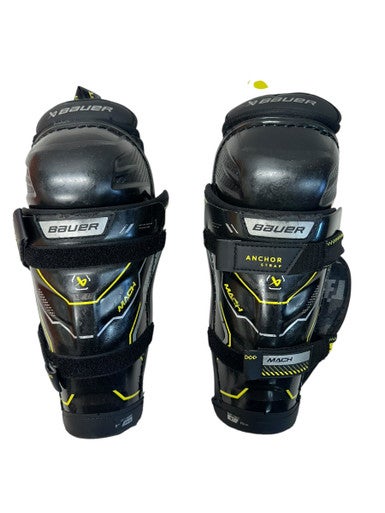 Used Bauer MACH Youth Shin Guards Black And Yellow 9" 11835-S000201588