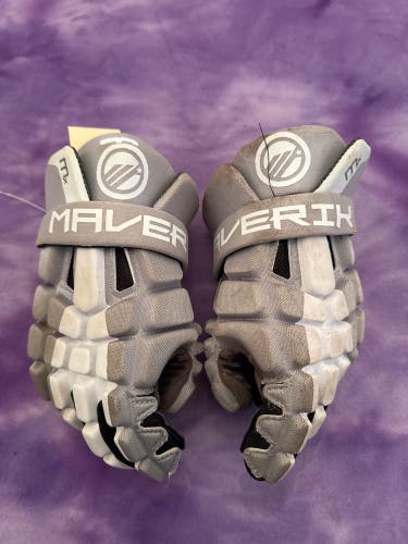 Gray Maverik MX Lacrosse Gloves 10" (Used)