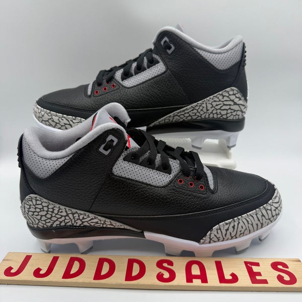 Nike Air Jordan 3 MCS Black Cement Baseball Cleats FZ8627-001 Men's Size 9.5 NEW

New Without Box