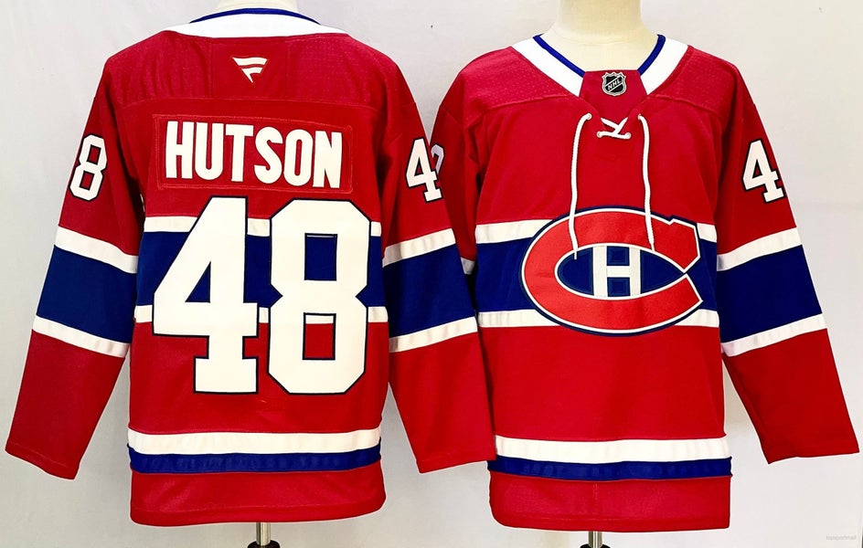 Montreal Canadiens 48 Lane Hutson Red Ice Hockey Jersey szie 54
