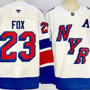 New York Rangers 23 Adam Fox Stadium Series White Ice Hockey Jersey Size 52