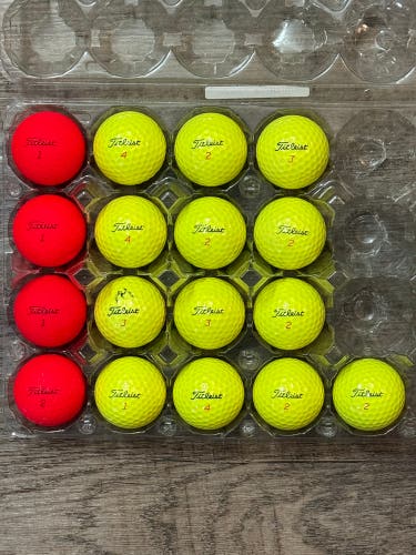 17 Titleist TruFeel Yellow and Red Golf Balls