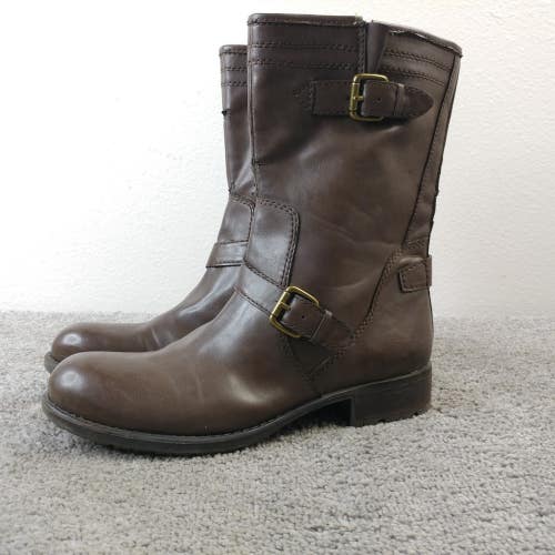 Franco Sarto Polgo Womens Size 9 Zip Up Boots Brown Buckle Shoes