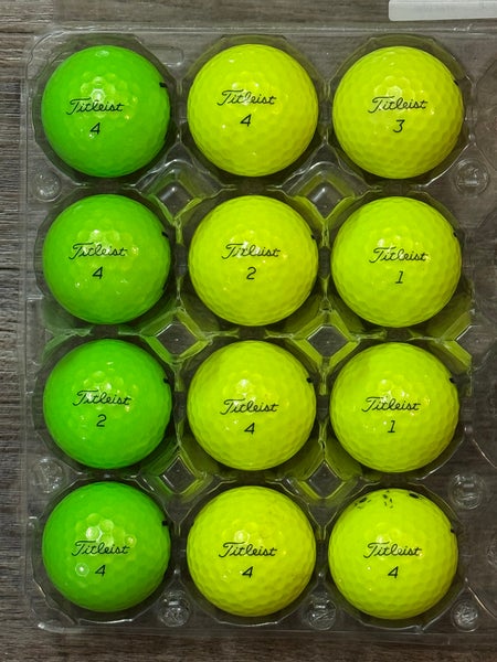 12 Titleist Tour Soft Yellow & Green Golf Balls