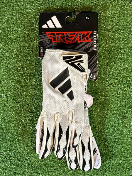 XL Adult Adidas Freak White Padded Football Gloves (New)