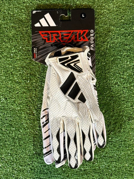 Large Adult Adidas White Freak Padded Football Gloves (New)