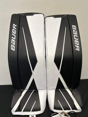 New Bauer Supreme 3S Goalie Leg Pads Intermediate Large White/Black