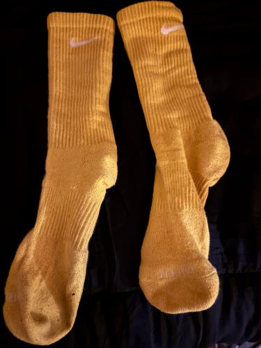 Yellow Nike Dry-Fit Men's Large/Extra Large  Socks (Used)