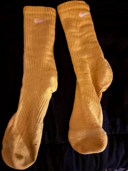 Yellow Nike Dry-Fit Men's Large/Extra Large Socks (Used)