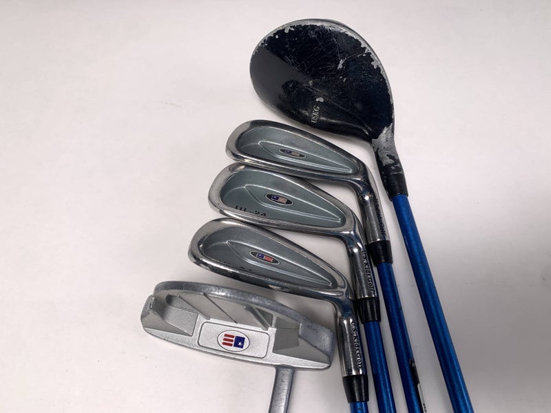 US Kids UL-24 Club Set Driver 8 9 PW Putter Kid Power 45" -31 Blue Junior RH