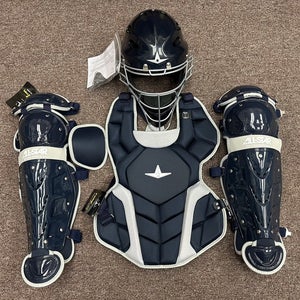 All Star Top Star Youth Ages 10-12 Baseball Catchers Gear Set - Navy Blue
