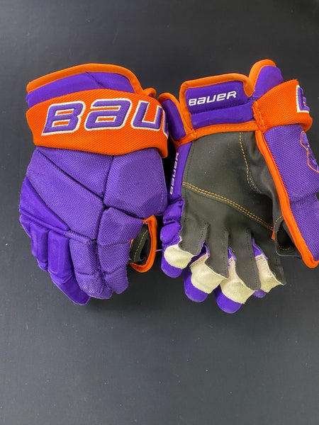 Pro Stock Return 13” Wide Bauer Vapor Ice Hockey Gloves Custom Palms USHL Youngstown Phantoms