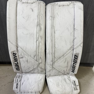White 32" Intermediate Bauer Supreme M5 Pro Goalie Leg Pads (Used)