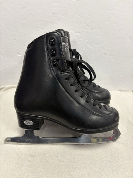Boys Junior Size 3 Riedell Emerald Black Figure Ice Skates