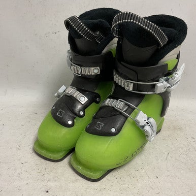 Used Salomon T2 Boys DH Ski Boot Black And Neon Green 200 MP - Y13.5 11855-S000195651
