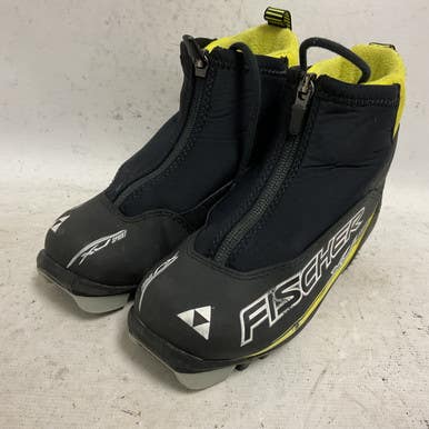 Used Fischer XJ SPRINT Boys NNN XC Ski Boots Black JR-01 11855-S000195652