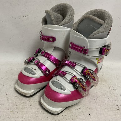 Used Rossignol COMP J III Girls DH Ski Boot White And Pink 175 MP - Y11 11855-S000195621
