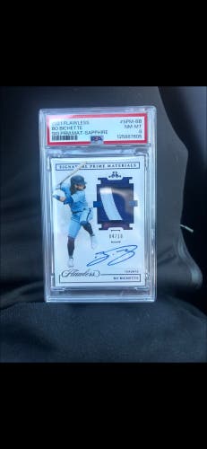 2021 FLAWLESS BO BICHETTE Auto Patch baseball card PSA 8.   4/10