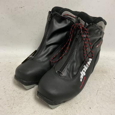 Used Alpina T5 PLUS Mens NNN XC Ski Boots Black W 07-07.5 / JR 05.5-06 11855-S000195560