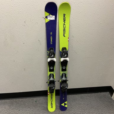 Used Fischer STUNNER Boys DH Ski/Binding Navy Blue 111 cm 11855-S000195549