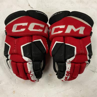 Used CCM AS-V Senior Gloves Black And Red 13" 11855-S000195500