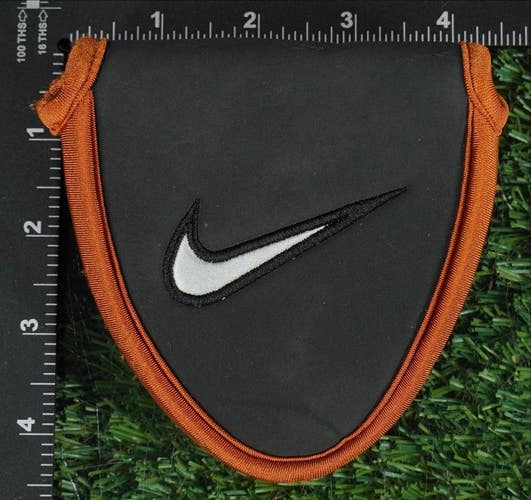 RARE NIKE IGNITE CENTER SHAFTED MALLET PUTTER HEADCOVER BLACK / ORANGE ~ VINTAGE