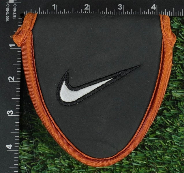RARE NIKE IGNITE CENTER SHAFTED MALLET PUTTER HEADCOVER BLACK / ORANGE ~ VINTAGE
