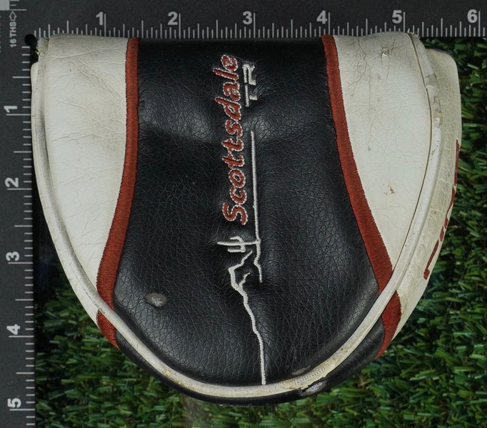 PING SCOTTDALE TR MALLET PUTTER HEADCOVER BLACK / WHITE / RED ~ USED!!