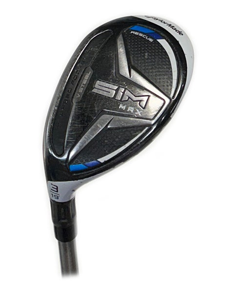 LH TaylorMade SIM Max 19* 3 Hybrid/Rescue AeroTech SteelFiber i95 Regular Flex