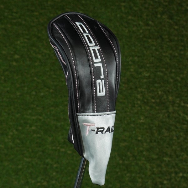 COBRA T-RAIL HYBRID HEADCOVER BLACK / GRAY / PINK WITH CHANGEABLE NUMBERS