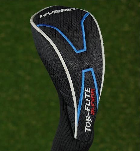 TOP FLITE JUNIOR HYBRID HEADCOVER KIDS JR. YOUTH BLACK / WHITE / BLUE ~ LOOK!!