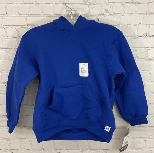 Russell Athletic Youth Long-Sleeve Pullover Hooded Sweatshirt Royal Blue Small