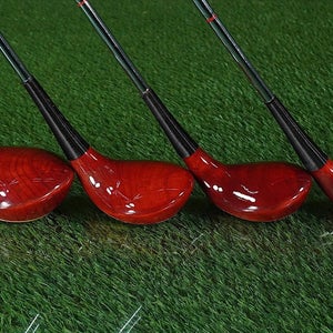 VINTAGE WILSON STAFF II PERSIMMON WOODS SET 1W,3W,4W,5W TOUR BLOCK STIFF RH WOW!