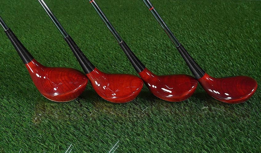 VINTAGE WILSON STAFF II PERSIMMON WOODS SET 1W,3W,4W,5W TOUR BLOCK STIFF RH WOW!
