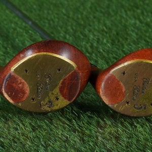 CYPRESS CUSTOM EDITION USA PERSIMMON WOODS SET 3W,5W REGULAR FLEX RH ~ VINTAGE!!