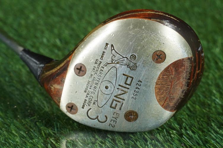 PING EYE 2 3 WOOD KARSTEN ZZ LITE STIFF FLEX STEEL RH ~ VINTAGE!!