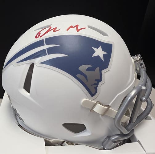 Patriots DRAKE MAYE Auto Autograph Signed Speed Mini Helmet Fanatics COA