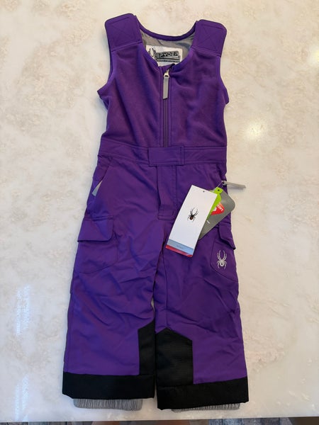 Purple Girl's Youth Spyder Ski Bib (New)
