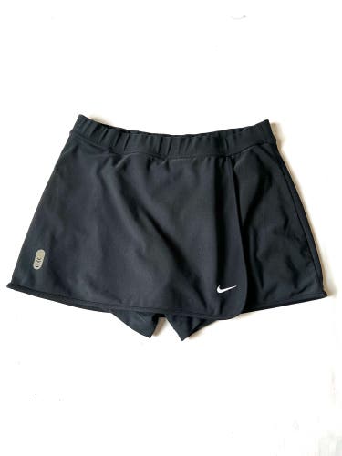 Nike Running Skort Skirt Black Built-in Shorts Women S Dri-Fit pocket reflective