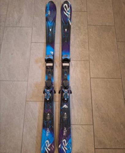 Women's K2 153 cm All Mountain Supermodel Skis With Bindings Max Din 11 (Used)