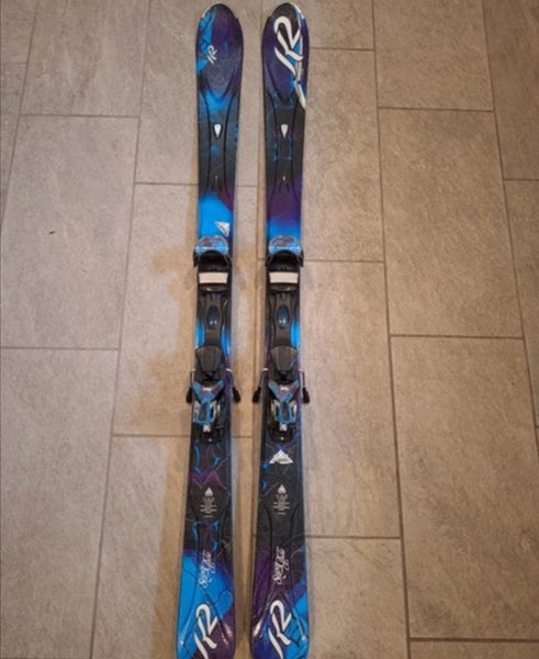 Women's K2 153 cm All Mountain Supermodel Skis With Bindings Max Din 11 (Used)