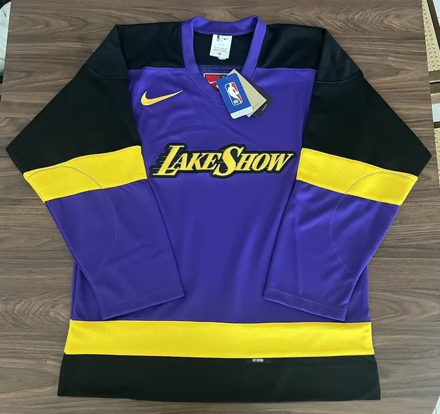 Nike Los Angeles Lakers City Edition NBA Hockey Jersey FZ0349-504 Mens Size Xs